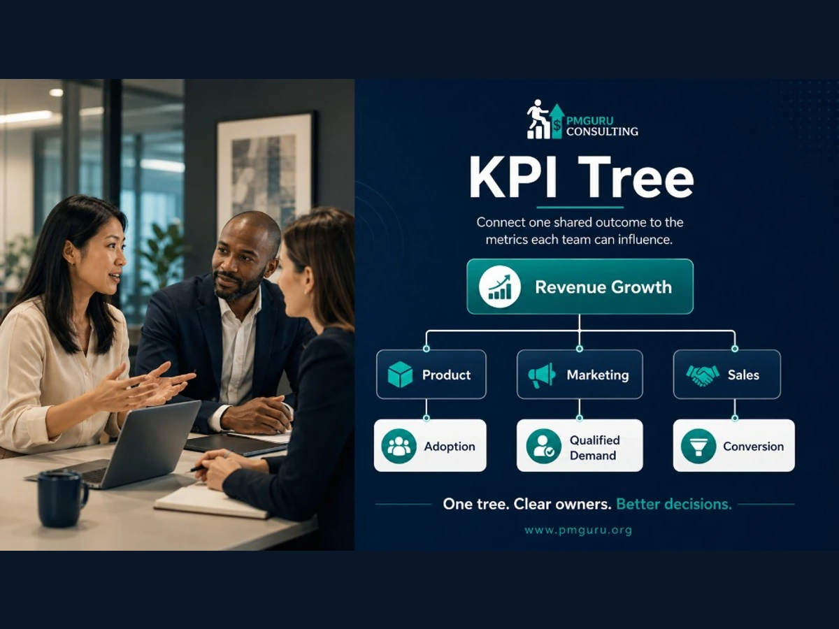 KPI tree connecting product metrics to revenue outcomes